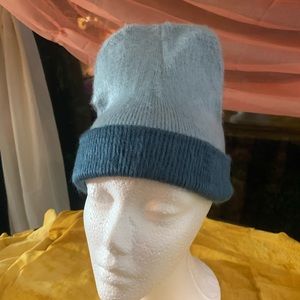 New Dusty Celeste Light Blue w Dusty Aqua Reversible Beanie Hat Cap Alpaca Warm